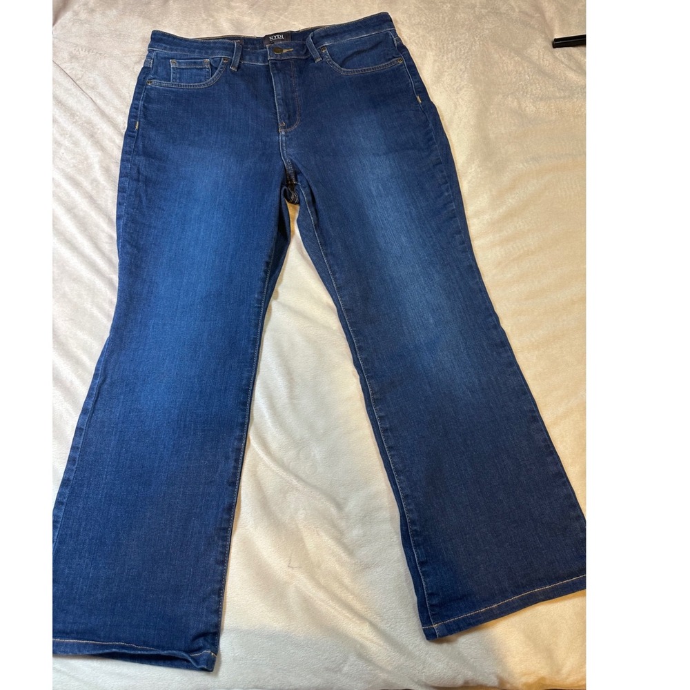 NYDJ Barbara Bootcut Jeans 14P Dark Wash Lift Tuck Stretch Womens 25"inseam
